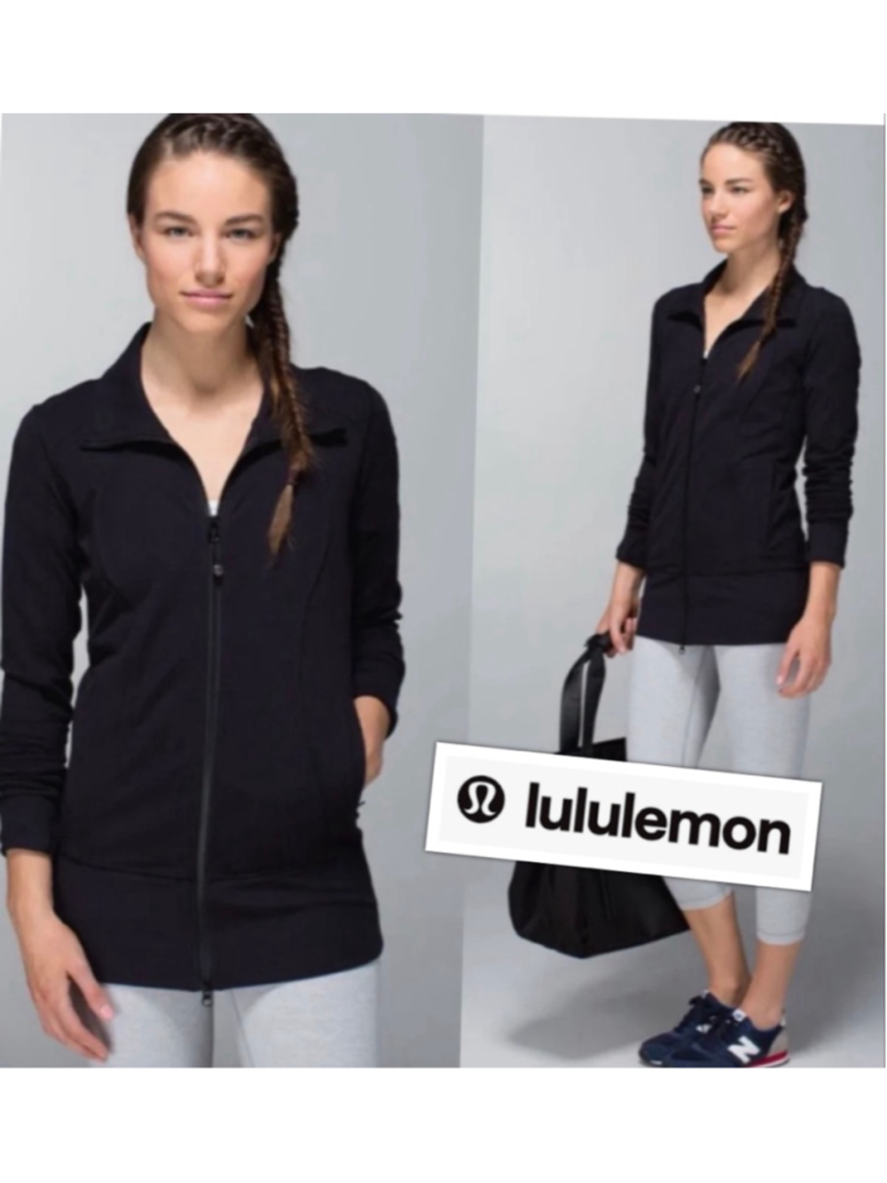 Lululemon Nice Asana Black size 4 Jacket cottony-soft Stretchy Moisture wicking